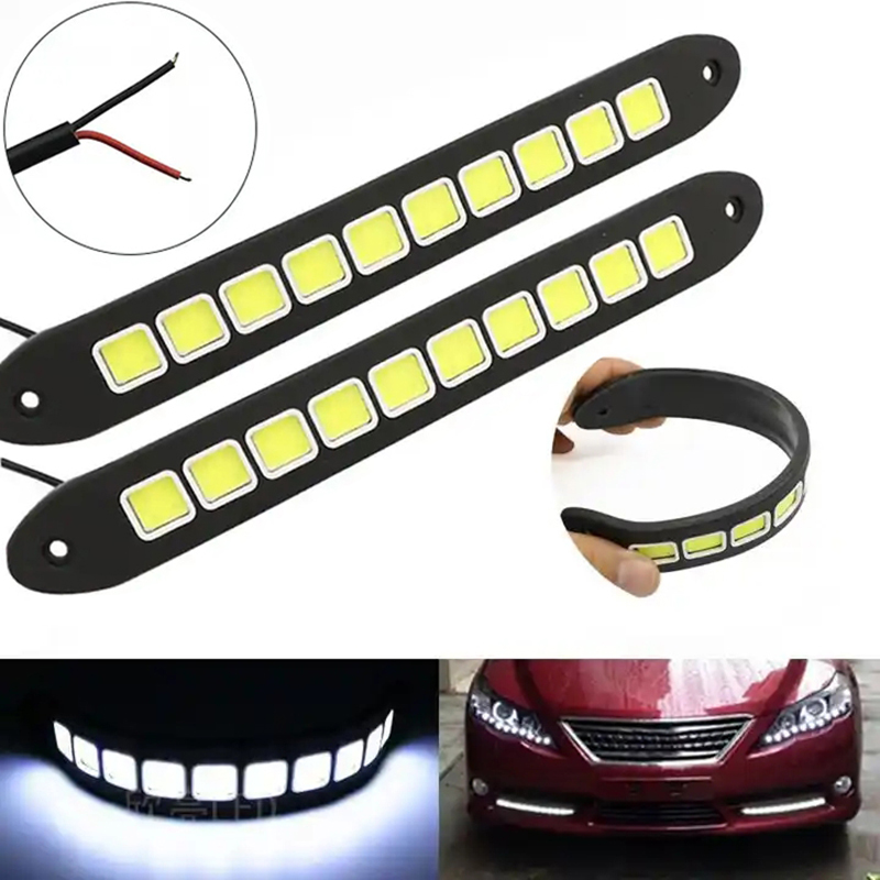 Car Accessories For Road Trip - 1/2szt DRL COB Samochodowe światła do
